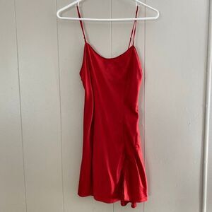 Victoria’s Secret Red Satin Slip Dress Women’s Size Small Spaghetti Strap Mini